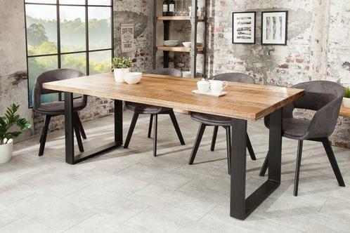 Massieve eettafel IRON CRAFT 180cm natuurlijk mangohout, Huis en Inrichting, Tafels | Eettafels, Ophalen of Verzenden
