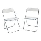 Klapstoel set van 2 Pornainen 74x46x47 cm wit [en.casa], Huis en Inrichting, Stoelen, Verzenden, Nieuw