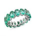 Zonder Minimumprijs - 7.70 Carat Emerald Eternity - Ring -