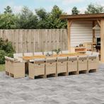 vidaXL 17-delige Tuinset met kussens poly rattan beige, Tuin en Terras, 6 zitplaatsen, Nieuw, Tuinset, Verzenden