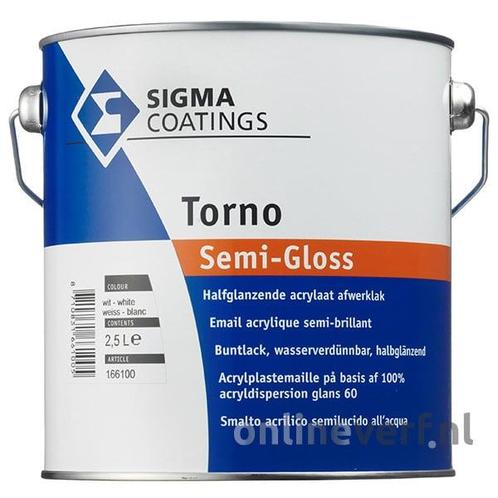 Sigma Torno Semi-Gloss - WIT - 2.5 liter (LAKVERF), Doe-het-zelf en Verbouw, Verf, Beits en Lak, Lak, Wit, Nieuw, Minder dan 5 liter