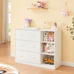Luiercommode Beldinupp wit 3 lades en 3 open vakken [en.casa, Huis en Inrichting, Kasten | Dressoirs, Verzenden, Nieuw