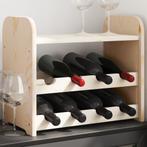 vidaXL Wijnrek met bovenblad 43x25x37 cm massief grenenhout, Verzenden, Nieuw