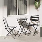vidaXL 3-delige Vouw Bistro Set in Anthraciet Staal, Verzenden, Nieuw, Rvs