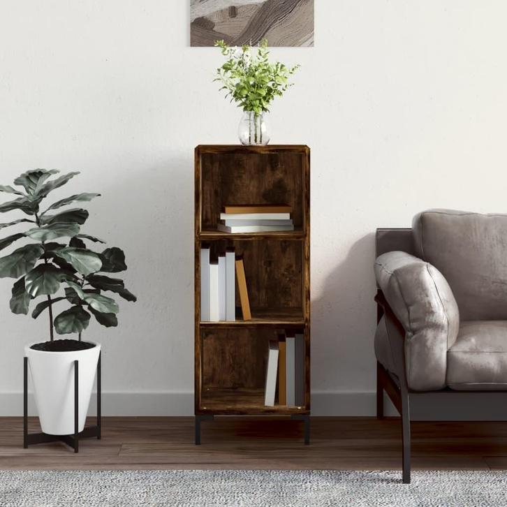 vidaXL Dressoir 34,5x32,5x90 cm bewerkt hout gerookt, Huis en Inrichting, Kasten | Dressoirs, 25 tot 50 cm, Nieuw, Minder dan 50 cm