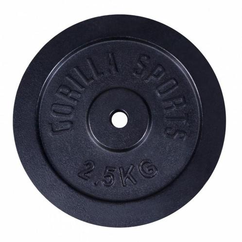 Halterschijf 2.5 kg Gietijzer Zwart - 31 mm, Sport en Fitness, Fitnessmaterialen, Overige typen, Nieuw, Verzenden