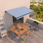 vidaXL Luifel handmatig uittrekbaar 400x350 cm blauw en wit, Verzenden, Nieuw