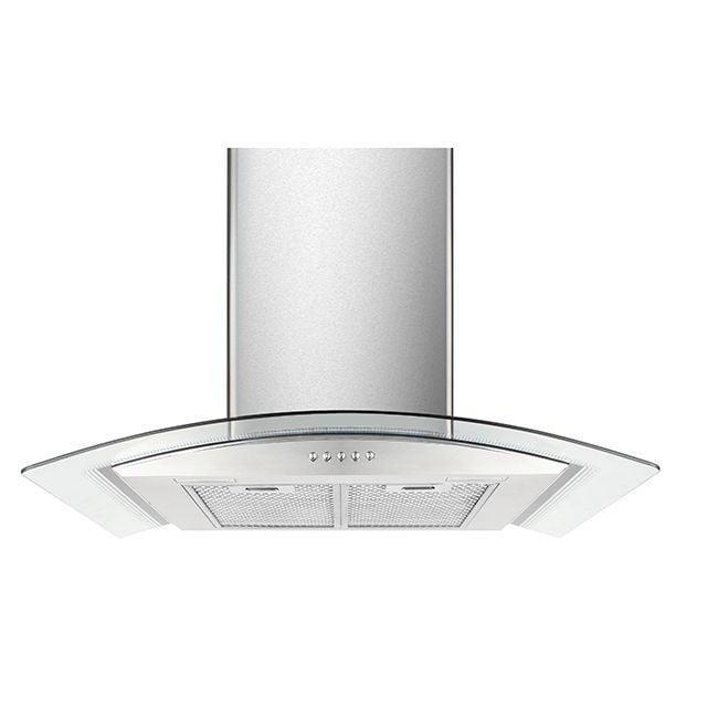 Afzuigkap - RVS met gebogen glas – 650 m³/u – 3 standen, Witgoed en Apparatuur, Afzuigkappen, Nieuw, Ophalen of Verzenden