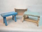 Kruk - Hout - 3x brocante krukjes