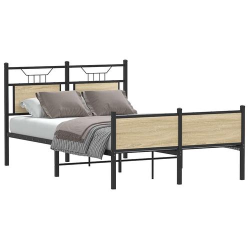 vidaXL Bedframe zonder matras hout sonoma eikenkleurig, Huis en Inrichting, Slaapkamer | Bedden, 120 cm, 190 cm of minder, Bruin