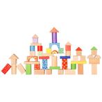 Ecotoys 100-delige kleurrijke houten blokkenset met, Kinderen en Baby's, Speelgoed | Bouwstenen, Ophalen of Verzenden, Nieuw