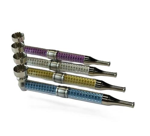 Lang Pijpje met mini Kruidengrinder + Gaasjes  Blauw, Verzamelen, Rookartikelen, Aanstekers en Luciferdoosjes, Nieuw, Ophalen of Verzenden