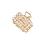 Haarspeld Haarklem 4cm – Recht – Parel – Metaal – Goud, Nieuw