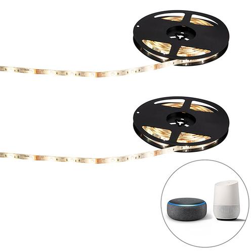 Set van 2 smart LED strips RGBW 5 meter 24W incl. driver, Huis en Inrichting, Lampen | Losse lampen, Nieuw