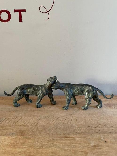 sculptuur, Panthères - 1,8 kg - 13 cm - Brons, Antiek en Kunst, Curiosa en Brocante