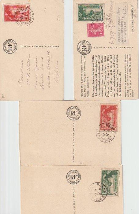 Frankrijk 1937/1937 - Twee paar Samothrace-stempels op, Postzegels en Munten, Postzegels | Europa | Frankrijk