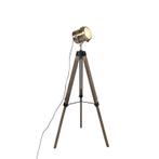 Smart vloerlamp tripod hout met studiospot incl. Wifi B35, Verzenden, Nieuw, Hout, Industrieel