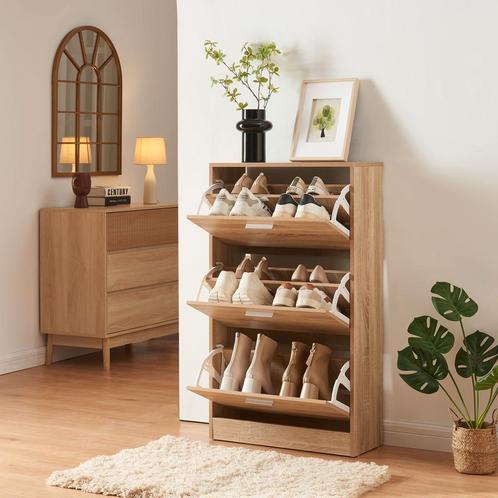 Schoenenkast Sykkylven 3 kleppen sonoma eiken 103x60x24 cm [, Huis en Inrichting, Kasten | Schoenenkasten, Nieuw, Verzenden