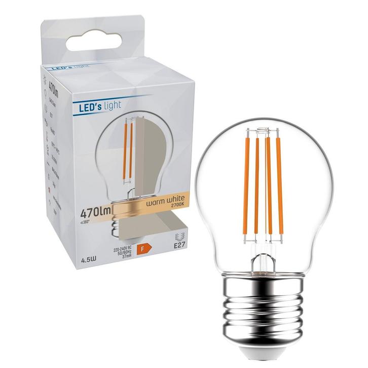 LED Lamp E27 - Helder glas - Warm wit licht - 470 lm, Huis en Inrichting, Lampen | Overige, Nieuw, Verzenden