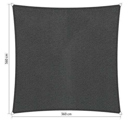 Schaduwdoek 3,6x3,6 vierkant Carbon grey, Tuin en Terras, Schaduwdoeken, Nieuw, Ophalen of Verzenden