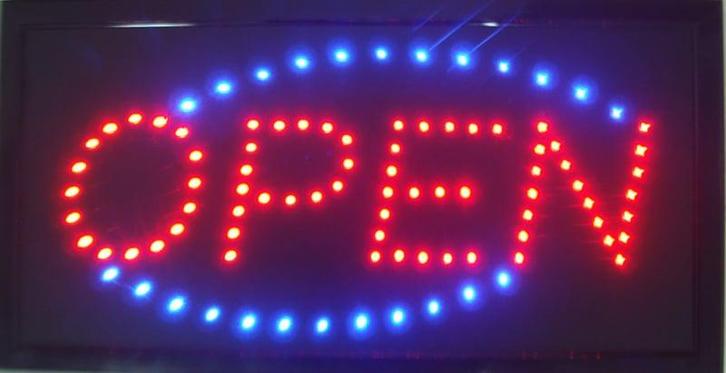 OPEN LED bord lamp verlichting lichtbak reclamebord #C2, Zakelijke goederen, Horeca | Meubilair en Inrichting, Verzenden