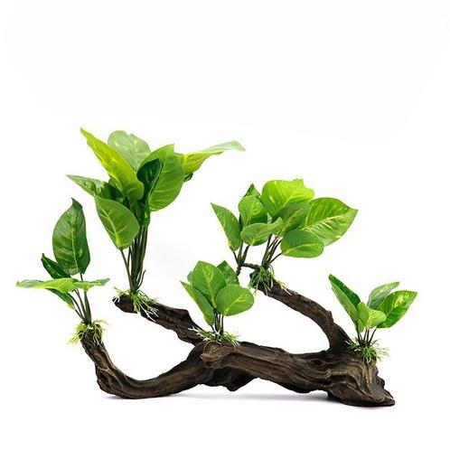 Kunstplanten op hout OS-226 - aquarium decoratie, Dieren en Toebehoren, Vissen | Aquaria en Toebehoren, Sierelement, Nieuw, Ophalen of Verzenden