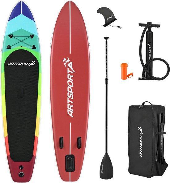 Tweedekans | Opblaasbaar SUP Board - Retro Love - Incl., Watersport en Boten, Suppen, Zo goed als nieuw, Ophalen of Verzenden