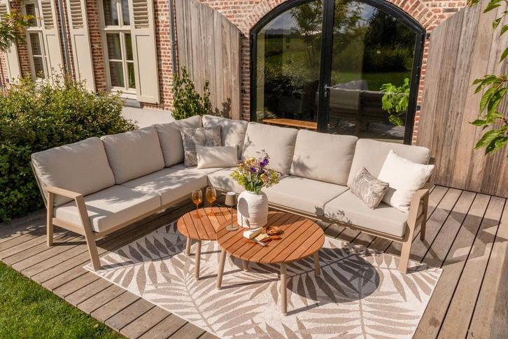 VDG Viento/Mindo hoek loungeset (3-delig) - Latte, Tuin en Terras, Tuinsets en Loungesets, Loungeset, Nieuw, Hout, Verzenden