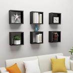 vidaXL Wandschappen kubus 6 st 30x15x30 cm zwart, Huis en Inrichting, Woonaccessoires | Wandplanken en Boekenplanken, Verzenden