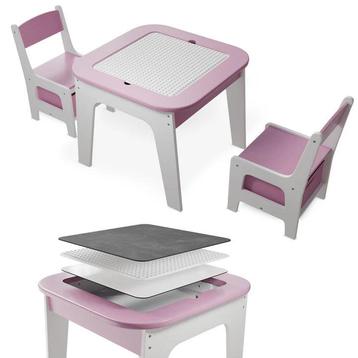 Kinderzitgroep Milou - Met 2 stoelen en 1 tafel - Roze beschikbaar voor biedingen