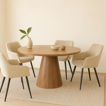 Mangohouten eettafel Mick rond 110cm beschikbaar voor biedingen
