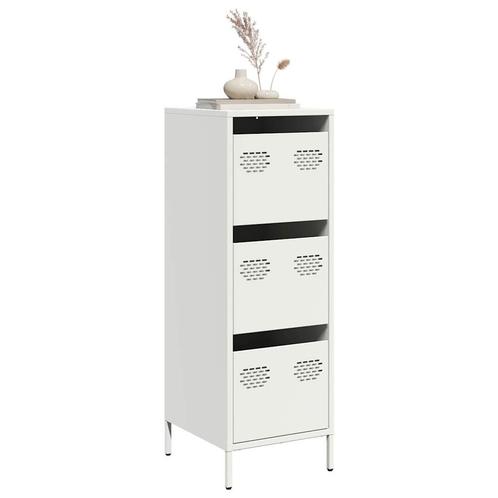 vidaXL buffetkast 39x35x103,5 cm staal zwart, Huis en Inrichting, Kasten | Buffetkasten, Nieuw, Metaal, Verzenden