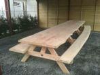 BOOMSTAM PICKNICKTAFEL PICKNICKBANK gemonteerd op locatie, Nieuw, Tuinset, Hardhout, Meer dan 8 zitplaatsen