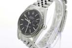 Rolex Datejust 1603 Staal Zwart Plexi 1975 Jubilee 36mm, Staal, Gebruikt, Polshorloge, Ophalen of Verzenden