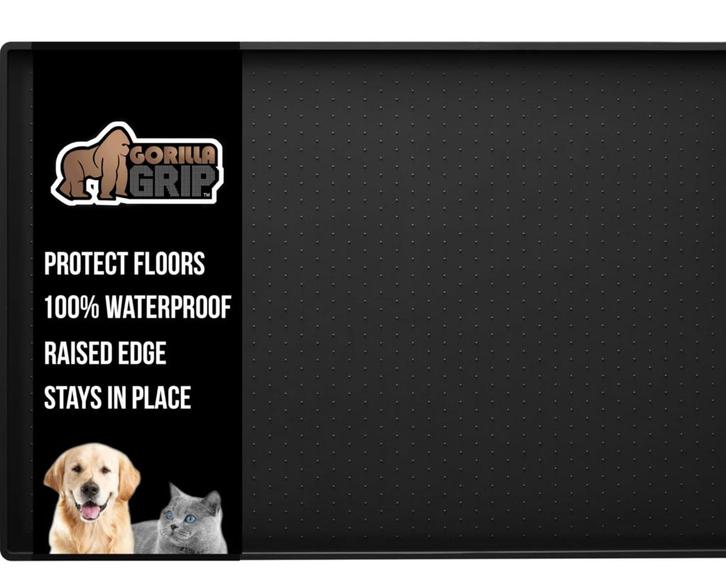 Antislip Voermat voor Huisdieren met Verhoogde Randen 48x..., Dieren en Toebehoren, Hondenvoerbakken en Drinkbakken, Nieuw, Ophalen of Verzenden