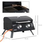 TRUUSK Tafelgrill Gasgrill BBQ Met 2 Branders Mobiele Grillw, Tuin en Terras, Verzenden, Nieuw, TRUUSK