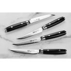 Yaxell Ran Steak Set 4-delig - VG10 Japans Damaststaal, Huis en Inrichting, Ophalen of Verzenden, Nieuw, Overige materialen, Bestekset