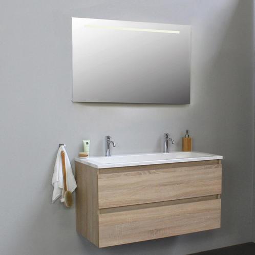 Badkamermeubel BWS Pepper Acryl Wastafel Incl Spiegel Met, Doe-het-zelf en Verbouw, Sanitair, Bad, Nieuw, Ophalen of Verzenden