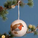 Vilten Hanger Bal - Roodborstje Bruin/Grijs/Roodbruin - Crem, Ophalen of Verzenden, Nieuw