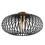 Zwarte met gouden plafonniere Lieve, Rond, Huis en Inrichting, Lampen | Plafondlampen, Ophalen of Verzenden, Nieuw, Metaal, Industrieel