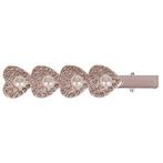 Haarclip met 4 zilverkleurige hartjes met strass en pareltje, Ophalen of Verzenden, Nieuw