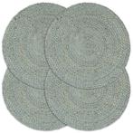 vidaXL Placemats 4 st rond 38 cm jute olijfgroen, Verzenden, Nieuw, Groen