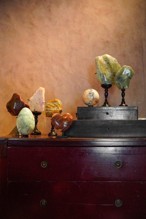 GEEN MINIMUMVERKOOPPRIJS - Prachtige set groene Smithsonite, Antiek en Kunst, Kunst | Designobjecten
