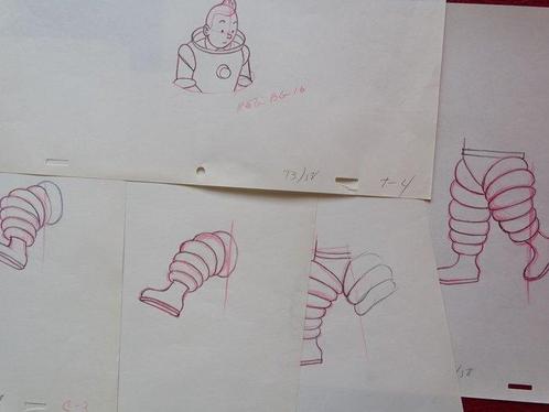 Hergé Original drawing - Tintin - Hergé- Tintin -6 original, Cd's en Dvd's, Dvd's | Tekenfilms en Animatie