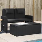 vidaXL Tuinbankje verstelbaar met kussens poly rattan zwart, Tuin en Terras, Verzenden, Nieuw, Rotan