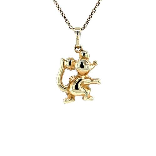 Gouden muis hanger 14 krt, Sieraden, Tassen en Uiterlijk, Kettinghangers, Nieuw, Ophalen of Verzenden