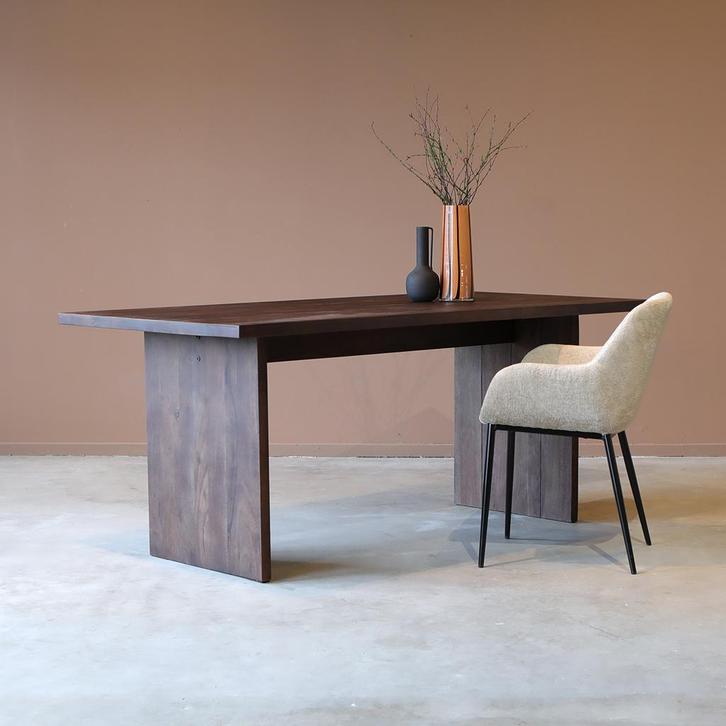 *WOONWINKEL* Japandi Eettafel Walnoot 230x100 Cm, Huis en Inrichting, Tafels | Eettafels, Nieuw, Verzenden