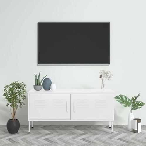 vidaXL Tv-meubel 105x35x50 cm staal wit, Huis en Inrichting, Kasten | Televisiemeubels, 25 tot 50 cm, Nieuw, Metaal, Minder dan 100 cm