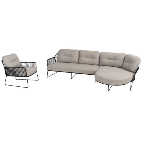 Rhodos chaise longue loungeset 3 delig antraciet rop Taste, Tuin en Terras, Tuinsets en Loungesets, Nieuw, Ophalen of Verzenden