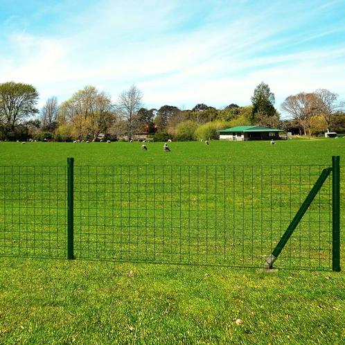 vidaXL Euro hek 10x0,8 m staal groen, Tuin en Terras, Schuttingen, Nieuw, IJzer, Minder dan 1 meter, Verzenden